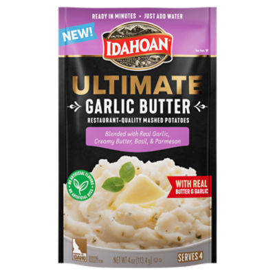 Idahoan Ultimate Garlic Butter Restaurant-Quality Mashed Potatoes, 4 oz
