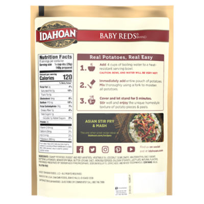  Idahoan Mashed Potatoes Baby Reds Family Size 8.2 oz : Grocery  & Gourmet Food