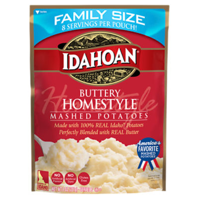 Idahoan Buttery Homestyle® Mashed Potatoes Family Size, 8 oz Pouch (Pack of 8)
