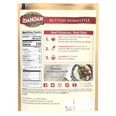 Idahoan Buttery Homestyle® Mashed Potatoes Family Size, 8 oz Pouch (Pack of  8)
