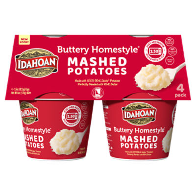 Idahoan Buttery Homestyle Mashed Potatoes Cup, 1.5 oz (Pack of 4), 6 Ounce