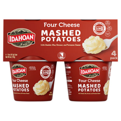 Idahoan Four Cheese Mashed Potatoes, 1.5 oz Cup (Pack of 4)