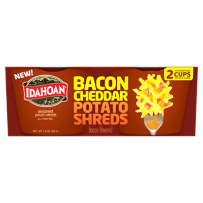 Idahoan Bacon & Cheddar Shreds Cups, 1.7oz Cup (Pack of 2)