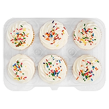 6 Pack Yellow Cupcakes W/ Vanilla Icing