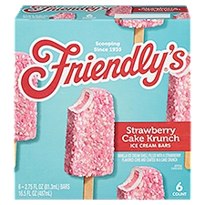 Friendly's Strawberry Cake Krunch Ice Cream Bar, 2.75 fl oz, 6 count