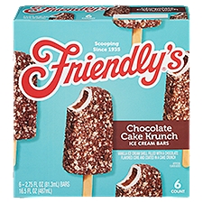 Friendly's Chocolate Cake Krunch Ice Cream Bar, 2.75 fl oz, 6 count