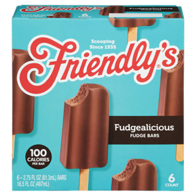 Friendly's Fudgealicious Fudge Bars 6 - 2.75 fl oz Bars, 6 Each