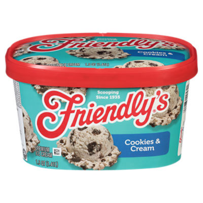 Friendly's Premium Cookies 'n Cream Ice Cream 1.5 qt, 48 Fluid ounce