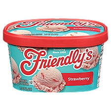 Friendly's Strawberry, Premium Ice Cream, 48 Ounce