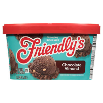 Friendly's Premium Chocolate Almond Ice Cream 1.5 qt, 48 Fluid ounce