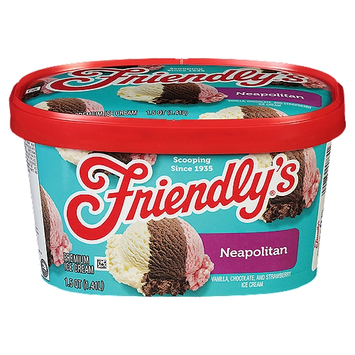 Friendly's Vanilla Chocolate Strawberry Premium Ice Cream, 1.5 qt