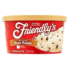 Friendly's Rum Raisin, Premium Ice Cream, 48 Ounce