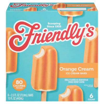 Friendly's Orange Creme Ice Cream Bars 6 - 2.5 fl oz Bars