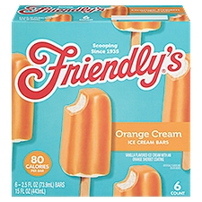 Friendly's Orange Crème Fruit Swirl, Ice Cream & Sherbet Bar, 6 Each