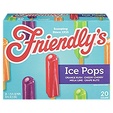 Friendly's Orange Rush/Cheery Cherry/Mega Lime/Grape Blitz Ice Pops 20 - 1.75 fl oz Pops, 20 Each