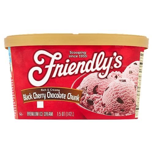Friendly's Rich & Creamy Black Cherry Chocolate Chunk Premium Ice Cream, 1.5 qt
