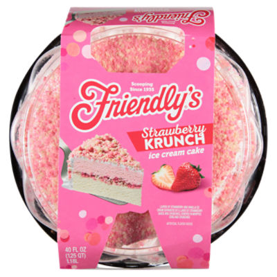 Friendly's Strawberry Krunch Ice Cream Cake, 40 fl oz