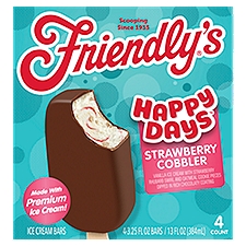 Friendly's Happy Days Strawberry Cobbler, Ice Cream Bars, 13 Fluid ounce