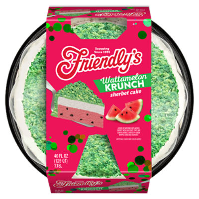 Friendly's Wattamelon Krunch Sherbet Cake, 40 fl oz
