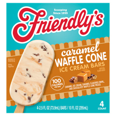 Friendly's Caramel Waffle Cone Ice Cream Bars 4ct