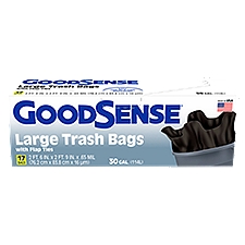 Good Sense 30 Gal. Large Trash Bags with Flap Ties, 17 count