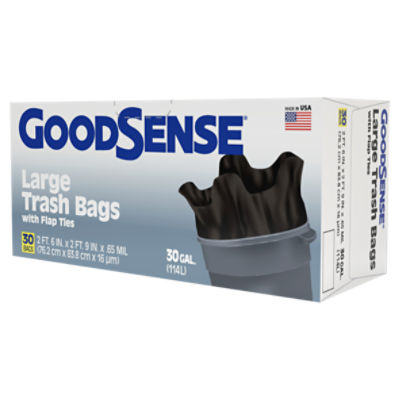Good Sense Flap Tie Trash Bags with Lemon Scent - 13 Gal