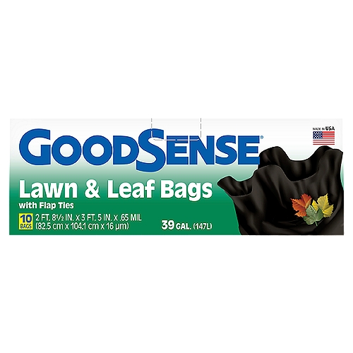 Good Sense 39 Gal. Lawn & Leaf Bags with Flap Ties, 10 count