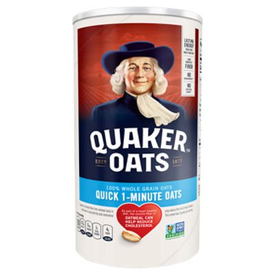 Quaker Whole Grain Oats Quick 1-Minute Oats 18 Oz, 18 Ounce