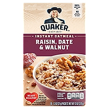 Quaker Raisin Date & Walnut, Instant Oatmeal, 13 Ounce