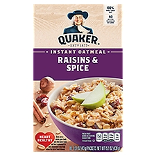 Quaker Raisins & Spice, Instant Oatmeal, 15.1 Ounce