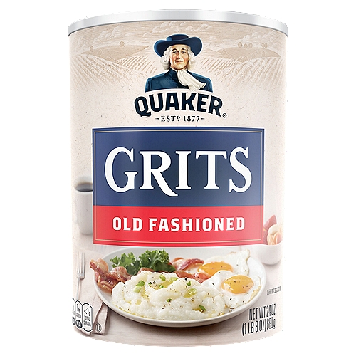 Quaker Old Fashioned Grits, 24 oz
Delicious Anytime.
Our grits make a great addition to any meal! Enjoy one of our many delicious flavors, or mix things up and try adding your own grits topper your family will love - from savory butter, shredded cheese, green onions, or shrimp, to sweet cream, honey or sugar.