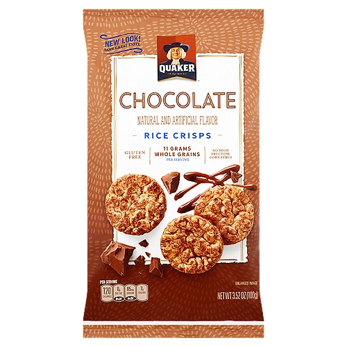 Quaker Chocolate Rice Crisps, 3.52 oz
A snack you can feel good about