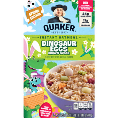 Quaker Dinosaur Eggs Brown Sugar Instant Oatmeal, 1.76 oz, 8 count