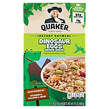 Quaker Dinosaur Eggs Brown Sugar Instant Oatmeal, 1.76 oz, 8 count