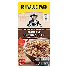 Quaker Instant Oatmeal Maple & Brown Sugar 1.51 Oz 18 Count