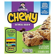 Quaker 90 Calorie Granola Bars - Oatmeal Raisin, 6.7 Ounce