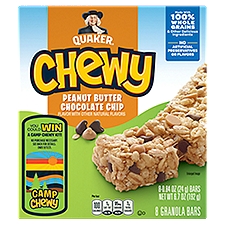 Quaker Chewy Peanut Butter Chocolate Chip, Granola Bars, 6.7 Ounce