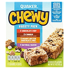 Quaker Chewy Granola Bars Variety Pack, 0.84 oz, 8 count