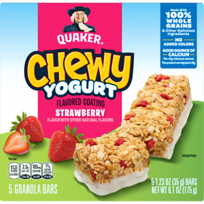 Quaker Chewy Yogurt Granola Bars Strawberry 1.23 Oz, 5 Count, 6.15 Ounce
