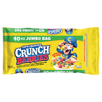 Cap'n Crunch's Crunch Berries Sweetened Corn & Oat Cereal Jumbo Bag, 40 oz