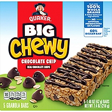 Quaker Big Chewy Granola Bars, Chocolate Chip, 7.4 Ounce