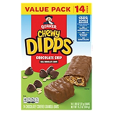 Quaker Chewy Dipps Chocolate Chip Granola Bars, 15.4 Ounce