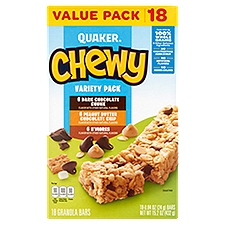 Quaker Chewy Granola Bars Variety Pack, 0.84 oz, 18 count
