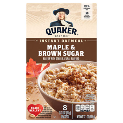 Quaker Maple & Brown Sugar Instant Oatmeal, 1.51 oz, 8 count Fairway