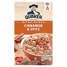 Quaker Cinnamon & Spice Instant Oatmeal, 1.51 oz, 8 count