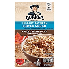 Quaker Instant Oatmeal Lower Sugar Maple Brown Sugar 9.5 Oz