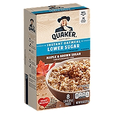Quaker Instant Lower Sugar Maple Brown Sugar, Oatmeal, 1.19 Ounce
