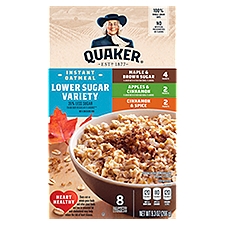 Quaker Instant Oatmeal Lower Sugar Variety 9.3 Oz 8 Count