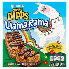Quaker Chewy Dipps Llama-Rama Fun Candy-Coated Chocolate Chips, Granola Bars, 6.3 Ounce