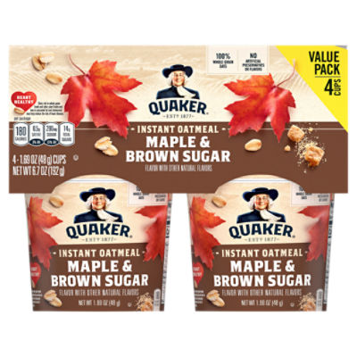 Quaker Instant Oatmeal Maple & Brown Sugar Flavor 1.69 Oz 4 Count